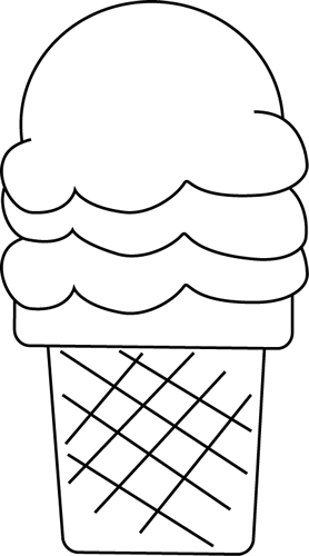 Black And White Ice Cream For I - Icecream Cone Black And White, Transparent background PNG HD thumbnail