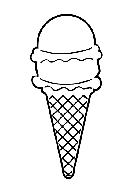 Download This Image As: - Icecream Cone Black And White, Transparent background PNG HD thumbnail