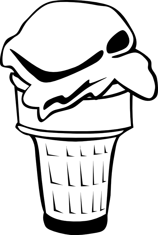 Ice Cream Cones Ff Menu 3 Black White Linkedin Clipartist Pluspng.com 555Px.png - Icecream Cone Black And White, Transparent background PNG HD thumbnail