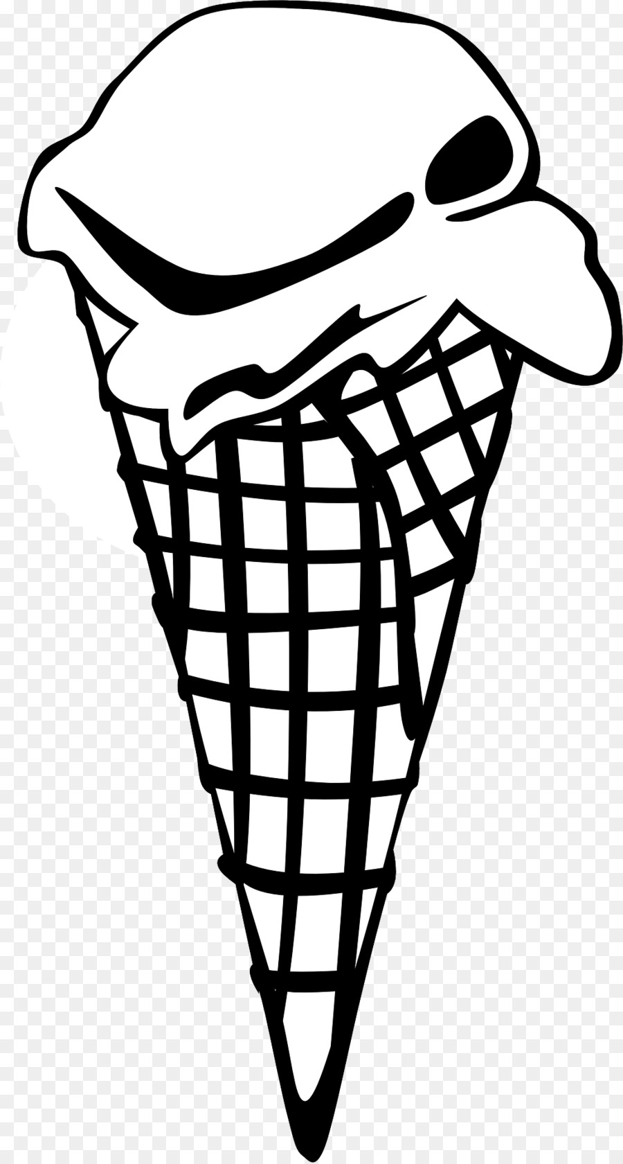 Ice Cream Cones Sundae Chocolate Ice Cream   Cones - Icecream Cone Black And White, Transparent background PNG HD thumbnail