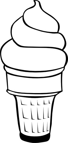 Soft Serve Ice Cream Cone (B And W) Clip Art At Clker Pluspng.com   Vector Clip Art Online, Royalty Free U0026 Public Domain - Icecream Cone Black And White, Transparent background PNG HD thumbnail