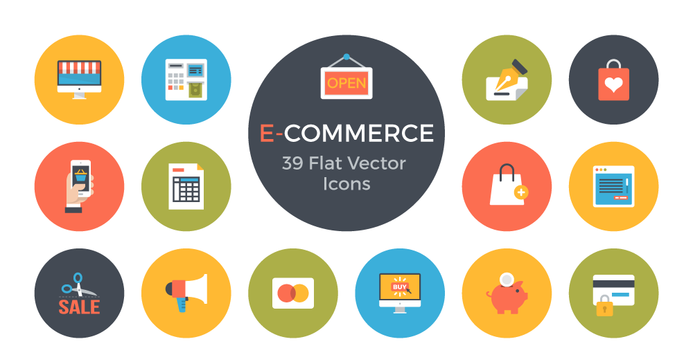 Free E Commerce Flat Vector Icons - Icon Vector, Transparent background PNG HD thumbnail