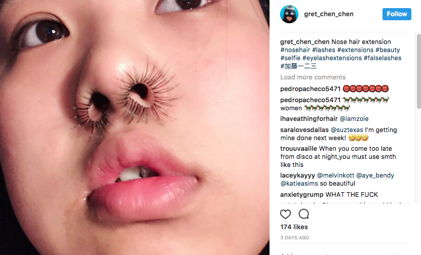@gret_Chen_Chen, An Instagram User Featured On Allureu0027S Explore Page Posted Two Pictures Of Herself With U0027Nostril Hair Extensions.u0027 - Ilong, Transparent background PNG HD thumbnail