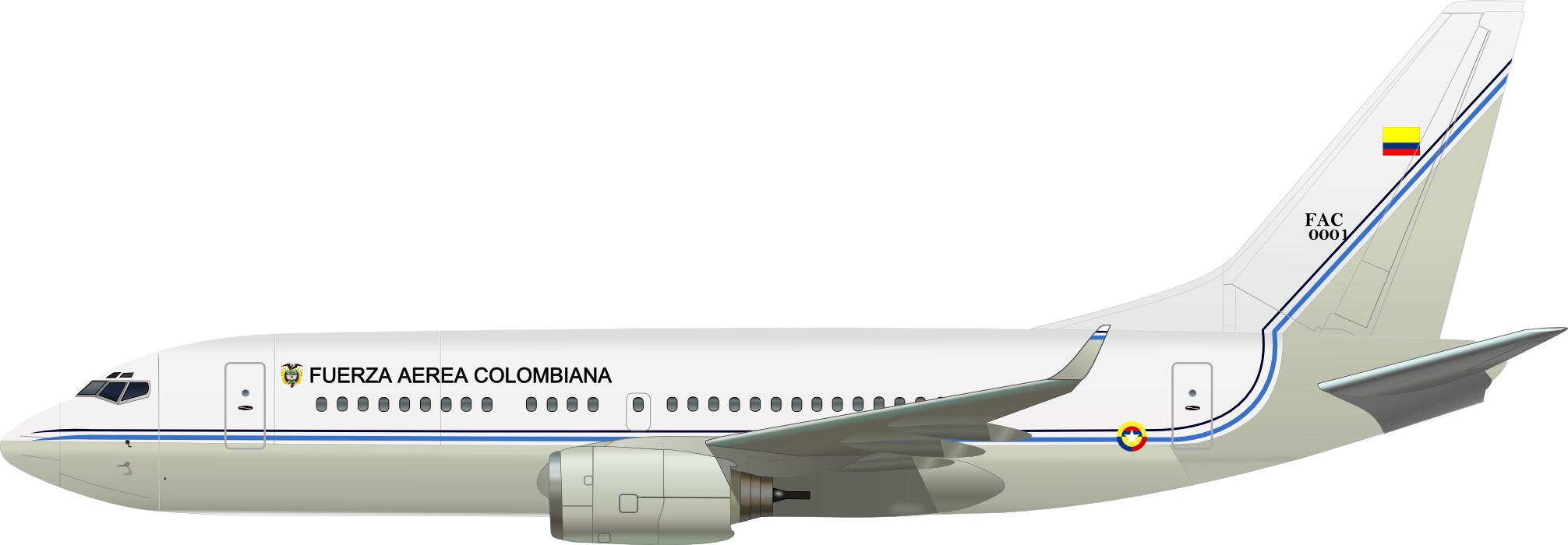 File:fuerza Aerea Colombiana 0001 Profile.png - Image Avion, Transparent background PNG HD thumbnail