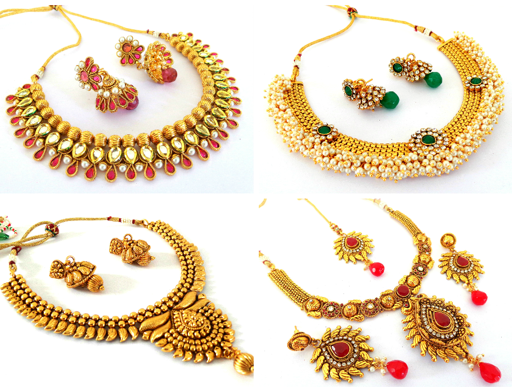 South Indian Jewelry,kundan Polki Necklace Set - Imitation Jewellery, Transparent background PNG HD thumbnail