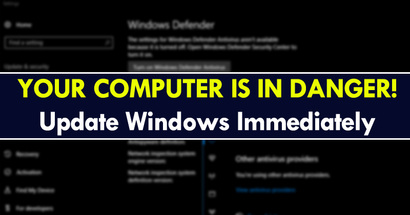 Your Computer Is In Danger! Update Windows Immediately - Immediately, Transparent background PNG HD thumbnail