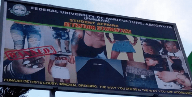 Outrage As Federal University Of Agriculture Abeokuta, Erects A Billboard To Announce The Banning Of Immoral Dressings I.e Short Skirt, Muslim Niqab Etc Hdpng.com  - Immoral, Transparent background PNG HD thumbnail