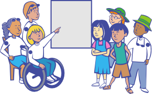 Girl Pointing To Board Clipart - Inclusive Education, Transparent background PNG HD thumbnail