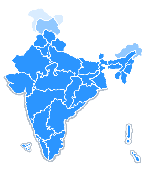 File:india Map Bluetones2.png - India, Transparent background PNG HD thumbnail