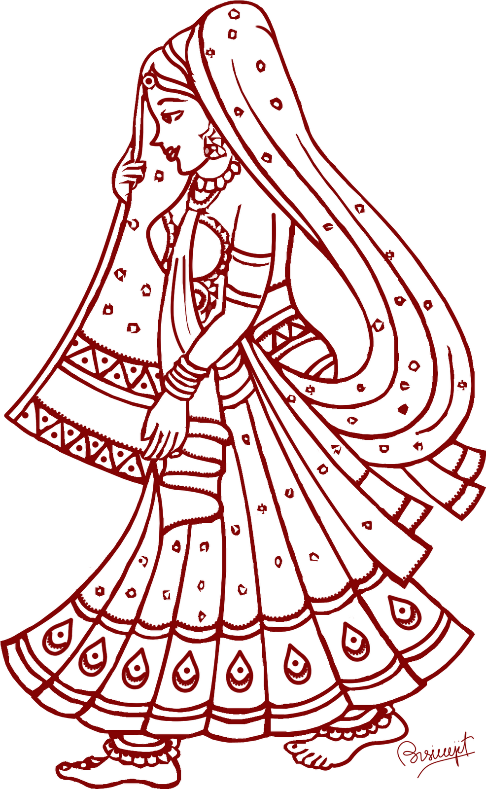 Hindu Wedding Clipart - Indian Dulha Dulhan, Transparent background PNG HD thumbnail