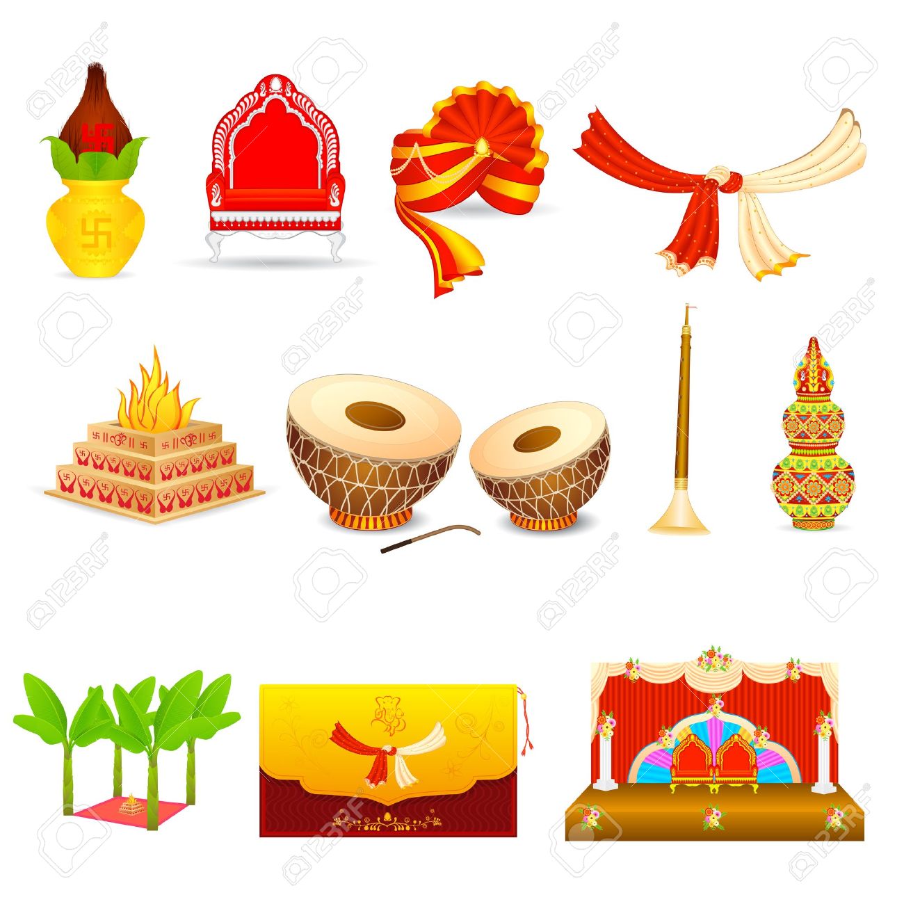 Indian Wedding Cliparts - Indian Wedding Vector, Transparent background PNG HD thumbnail