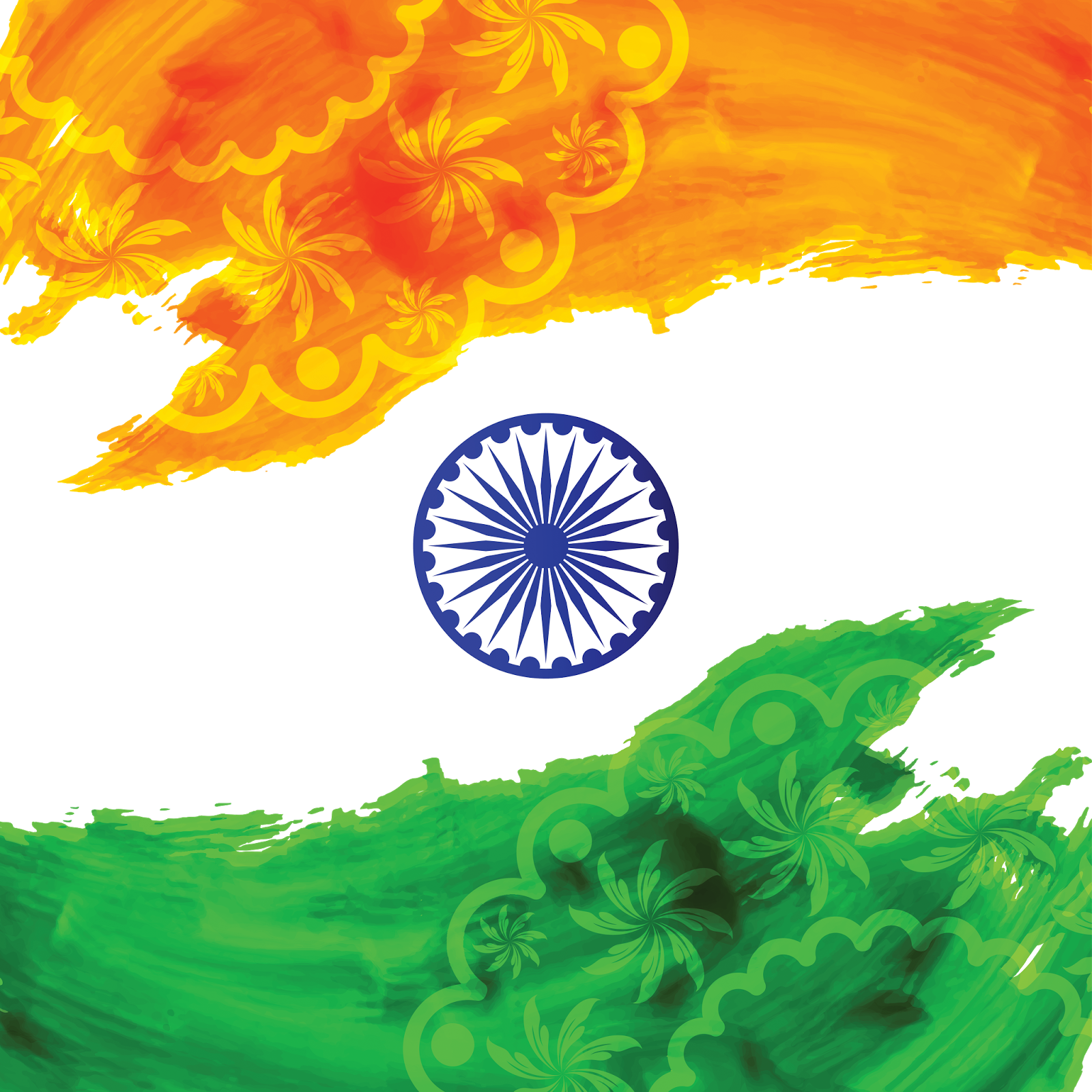 Indian Flag Png Vector 01.png (1600×1600) - Indiana, Transparent background PNG HD thumbnail