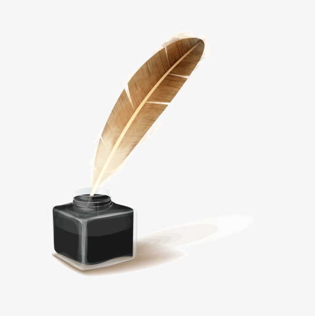 Black Ink Bottle Quill, Black, Ink Bottle, Quill Png And Vector - Ink Bottle And Feather, Transparent background PNG HD thumbnail