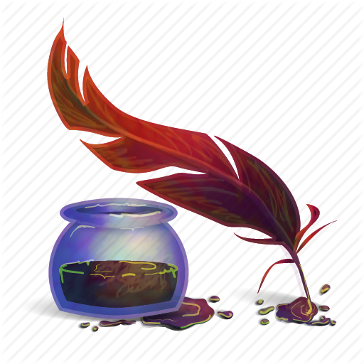 Contact, Fantasy, Feather, Ink, Letter, Message, Write Icon - Ink Bottle And Feather, Transparent background PNG HD thumbnail
