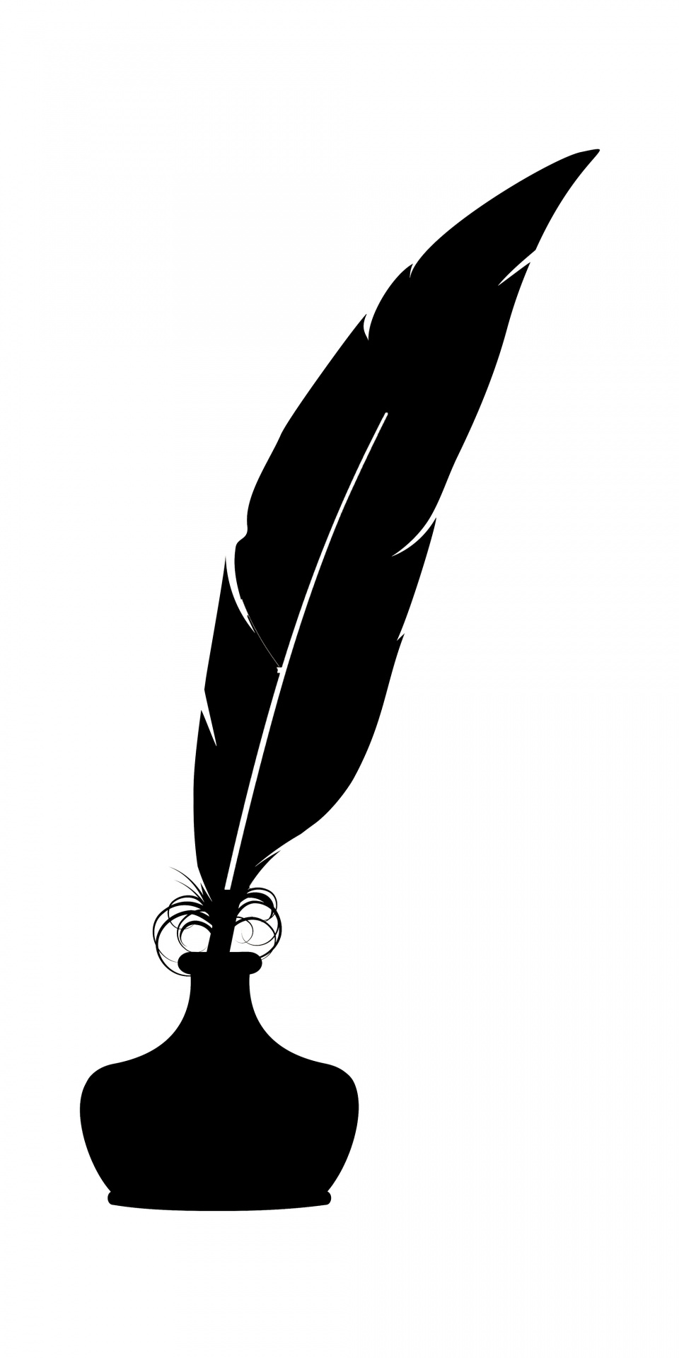 Inkwell Feather Quill Clipart - Ink Bottle And Feather, Transparent background PNG HD thumbnail