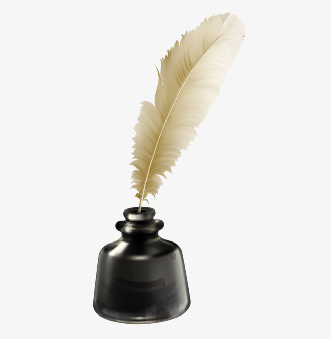 Vector Black Ink Bottle And Quill, Vector, Black, Ink Bottle Png And Vector - Ink Bottle And Feather, Transparent background PNG HD thumbnail