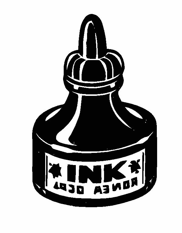 Ink Clipart - Ink Bottle Black And White, Transparent background PNG HD thumbnail