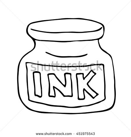Ink Pot Icon. Outlined On White Background. - Ink Pot Black And White, Transparent background PNG HD thumbnail
