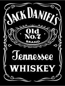 white jack daniels logo - - Y