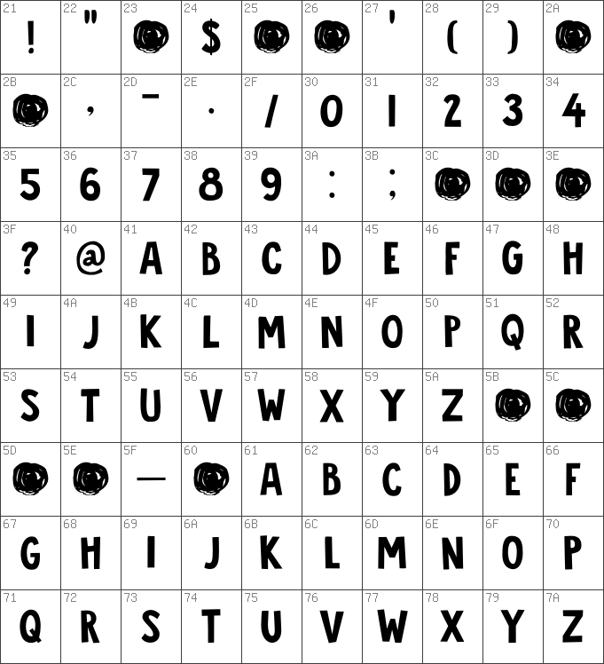 Char Map Ascii Dk Jalebi Regular Font - Jalebi Black And White, Transparent background PNG HD thumbnail