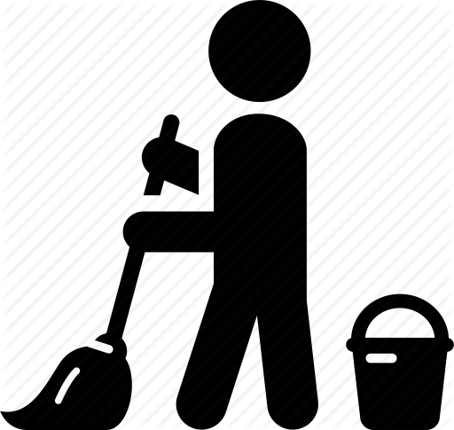 Bucket, Cleaning, Custodian, Janitor, Mop, Mopping, Person Icon . - Janitor Black And White, Transparent background PNG HD thumbnail