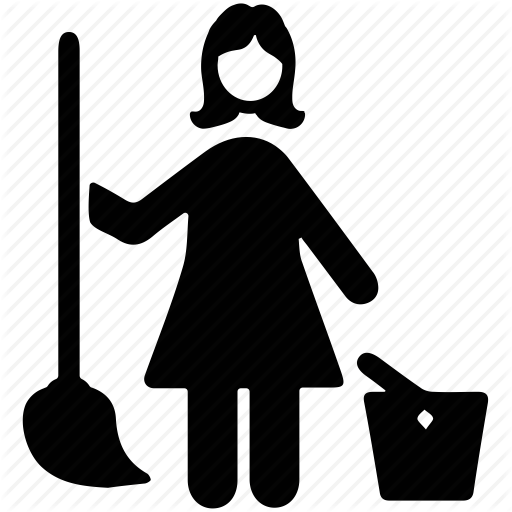 Cleaner Maid, Cleaning Woman, Janitor, Street Sweeper, Sweeper Icon - Janitor Black And White, Transparent background PNG HD thumbnail