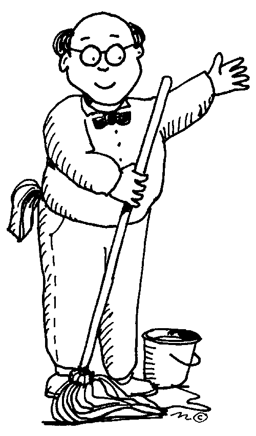 Janitor   Clip Art Gallery - Janitor Black And White, Transparent background PNG HD thumbnail