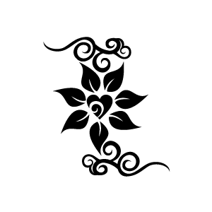 Graphic Design Of Flower Clipart   Black Jasmine With Love Core With White Background - Jasmine Black And White, Transparent background PNG HD thumbnail