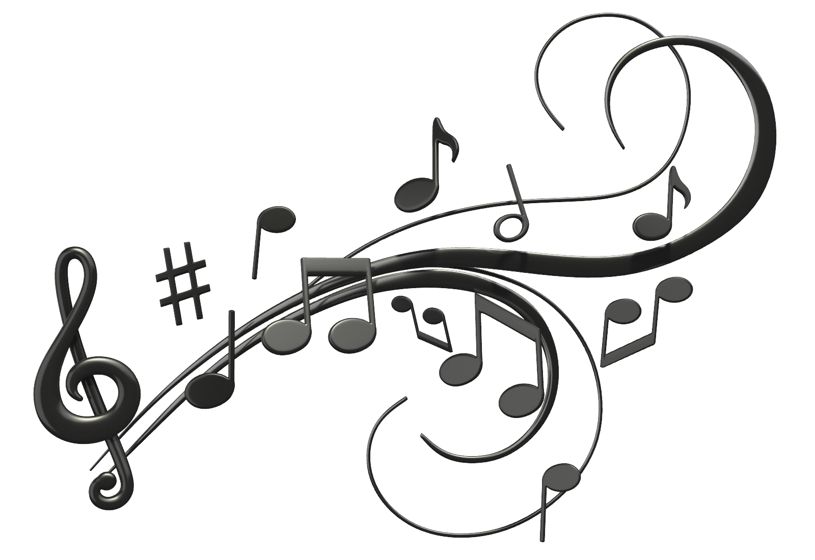Music Notes Black And White Jazz Music Notes Clipart - Jazz Music, Transparent background PNG HD thumbnail