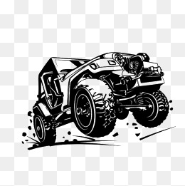 Black And White Jeep, Cartoon, Black, Jeep Png Image - Jeep Black And White, Transparent background PNG HD thumbnail