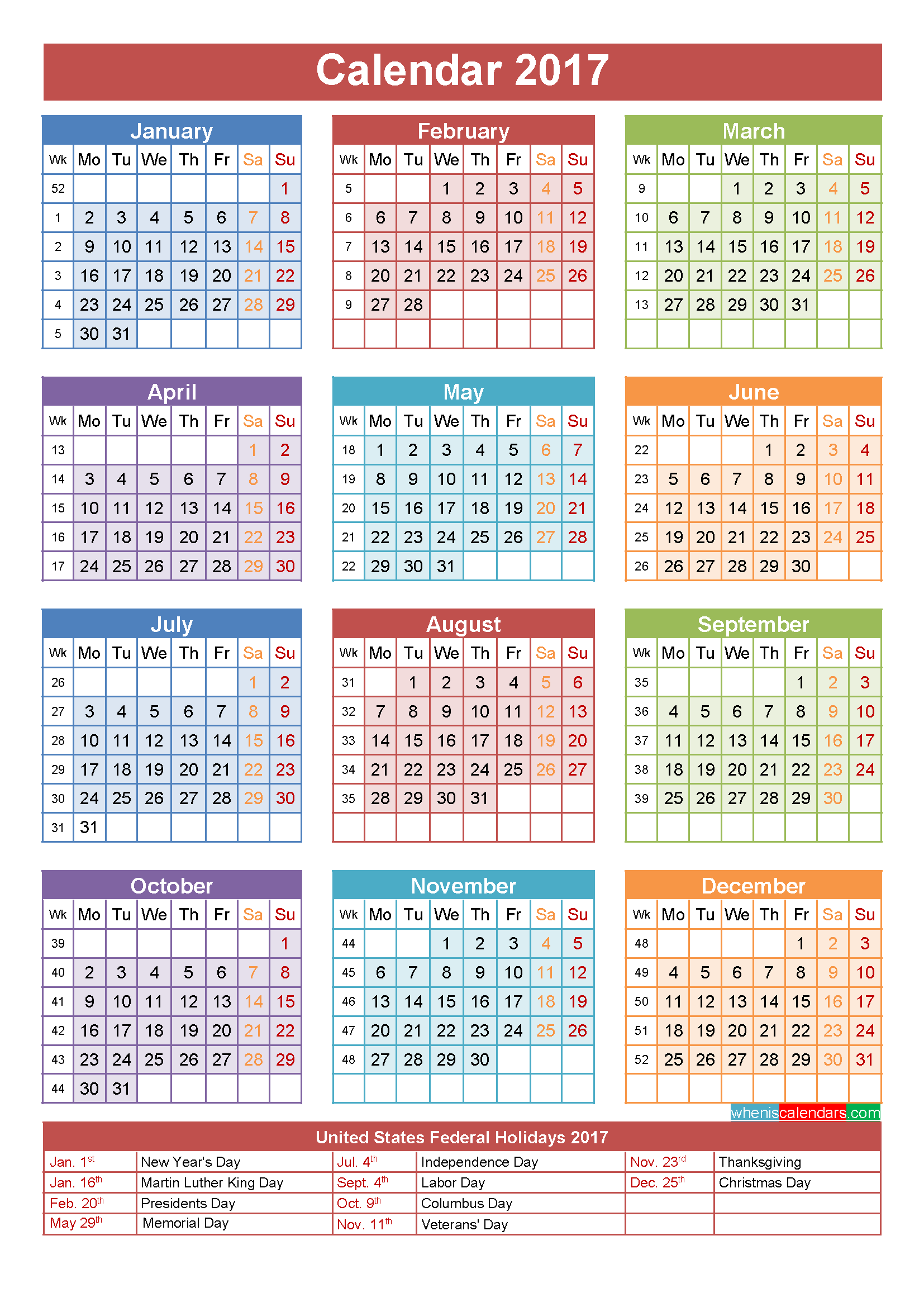 2017 Calendar With Holidays Printable - Jewish Holiday, Transparent background PNG HD thumbnail