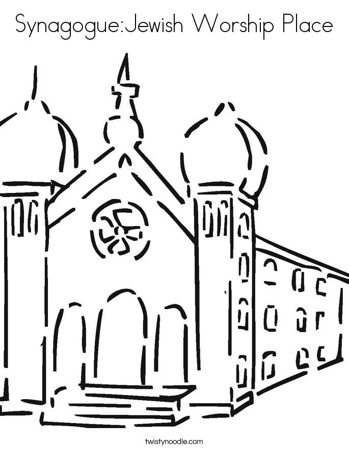 Synagogue:jewish Worship Place Coloring Page. - Jewish Temple, Transparent background PNG HD thumbnail