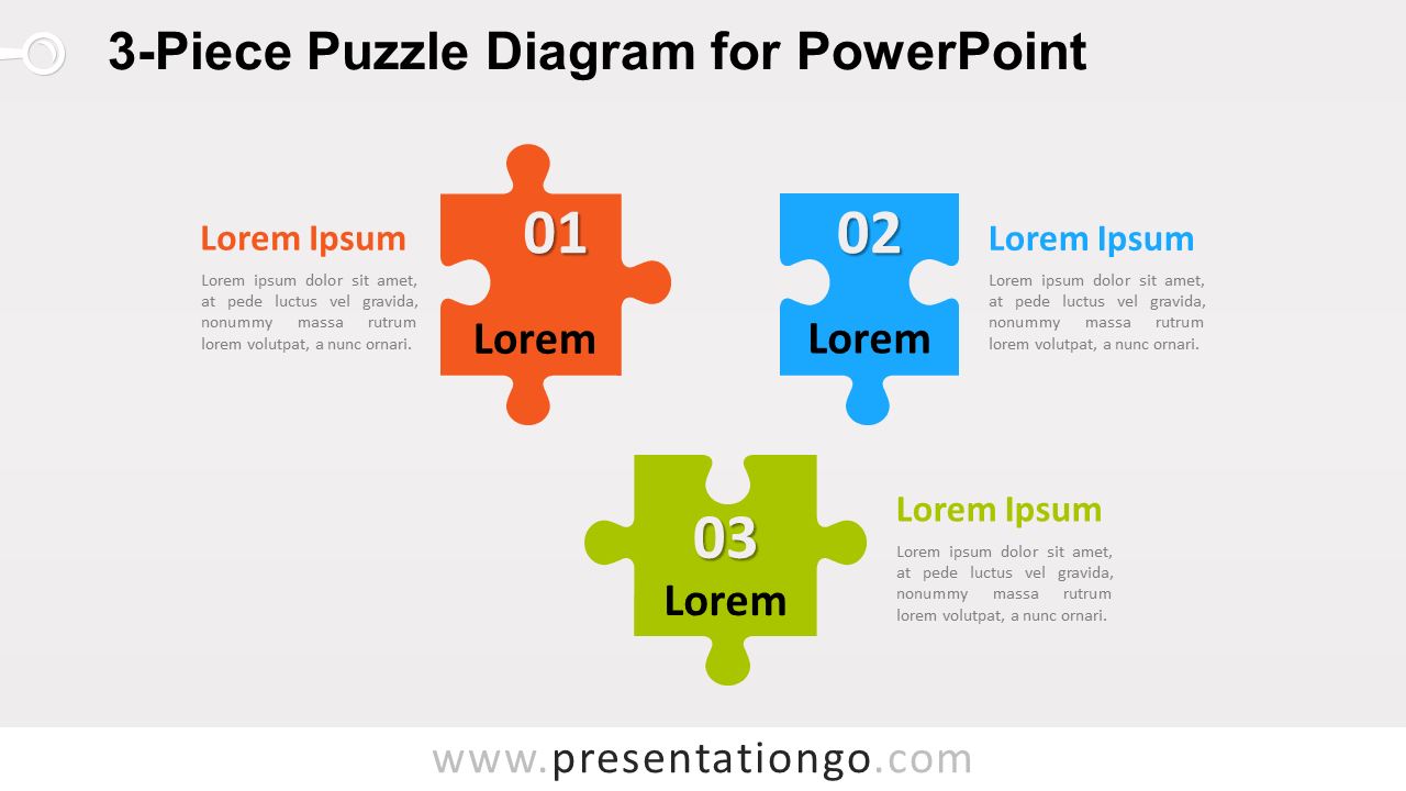 3 Piece Puzzle Diagram For Powerpoint   Widescreen - Jigsaw For Powerpoint, Transparent background PNG HD thumbnail