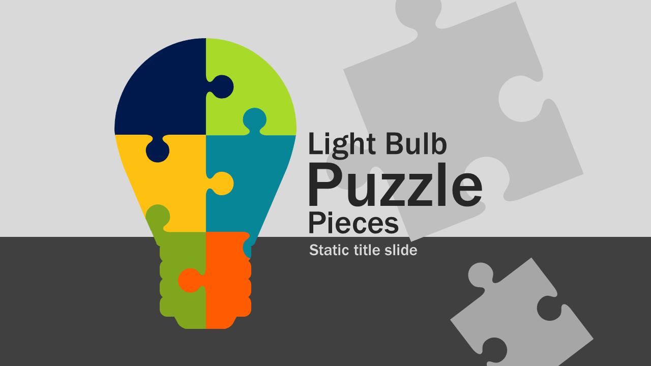 Light Bulb Puzzle Pieces   A Powerpoint Template From Presentermedia Pluspng.com - Jigsaw For Powerpoint, Transparent background PNG HD thumbnail