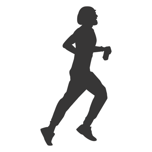 Girl Jogging Silhouette Png - Jogging Black And White, Transparent background PNG HD thumbnail