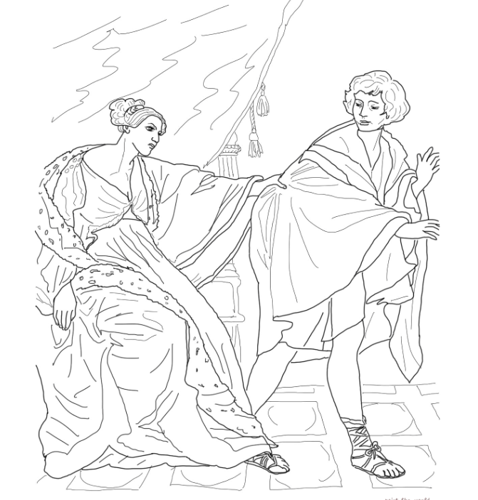 Illustration of Joseph fleein
