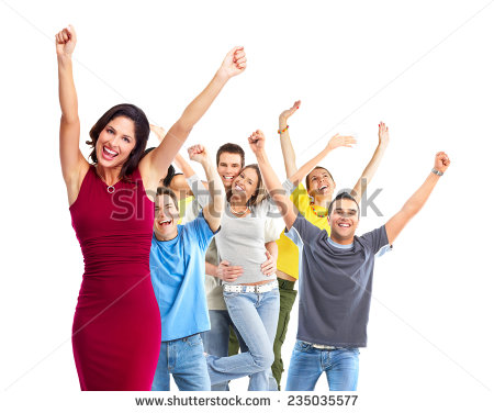 Group Of Happy People Isolated On White Background - Joyful People, Transparent background PNG HD thumbnail
