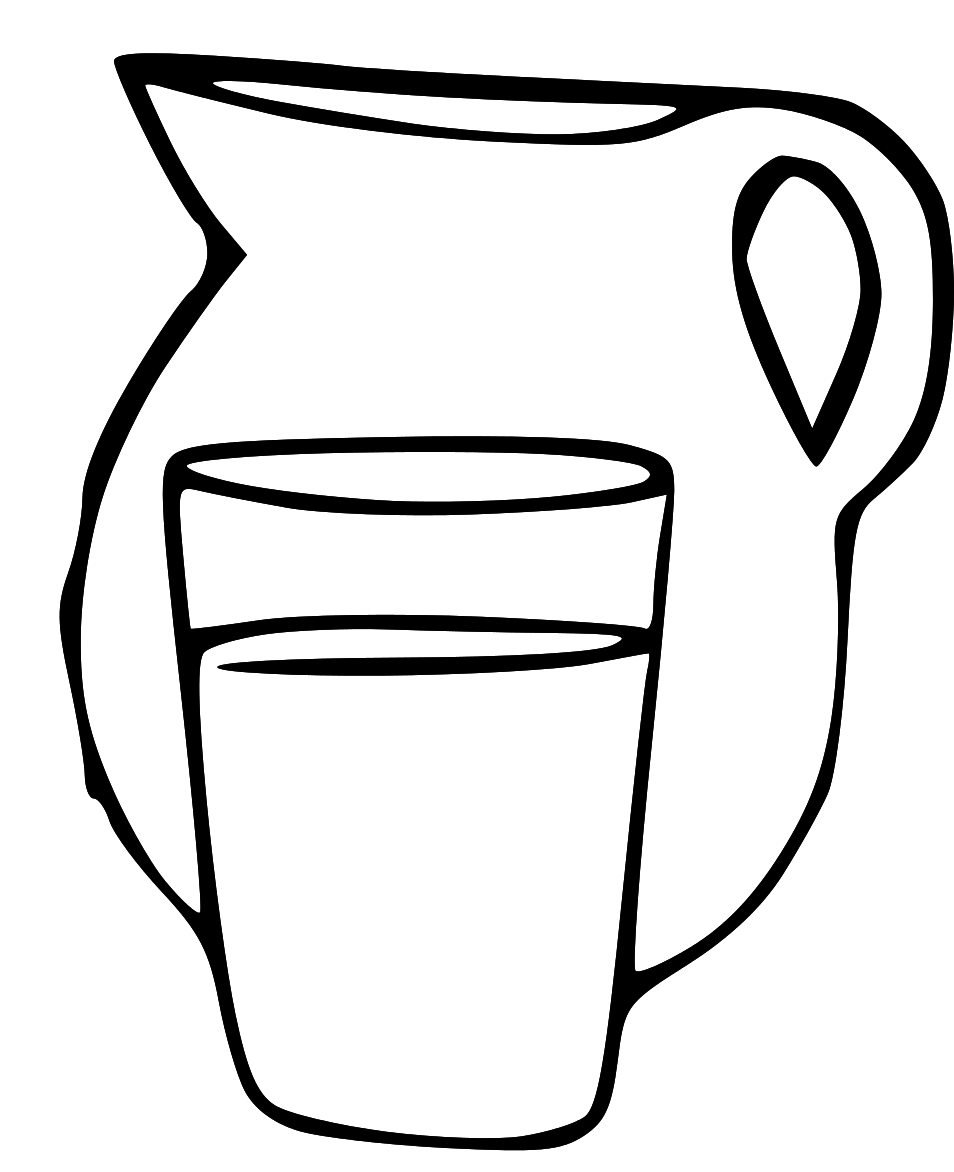Water Clipart Black And White 06 - Jug Black And White, Transparent background PNG HD thumbnail