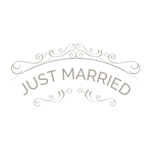 Just Married Ornate Badge 6 Png - Just Married Banner, Transparent background PNG HD thumbnail