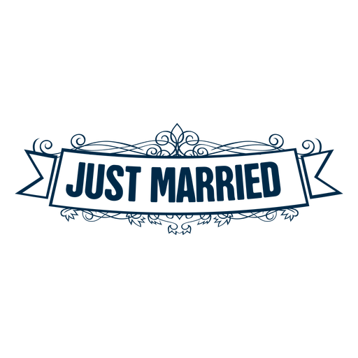 Just Married Wedding Label 4 Png - Just Married Banner, Transparent background PNG HD thumbnail