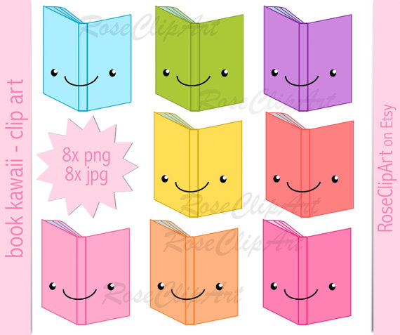 Reading Clipart Kawaii   Instant Download   Printable Book Clip Art Png   Commercial Use Allowed   Rainbow Colors   School Book Clipart Png From Roseclipart Hdpng.com  - Kawaii Book, Transparent background PNG HD thumbnail
