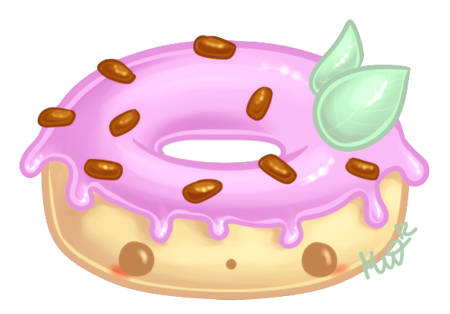 Donut with kawaii face icon. 
