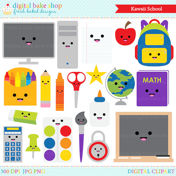 Kawaii School Supplies Graphi