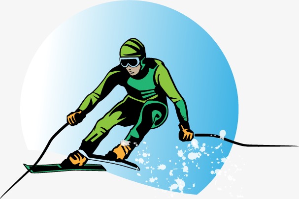 vector winter skiing people, 