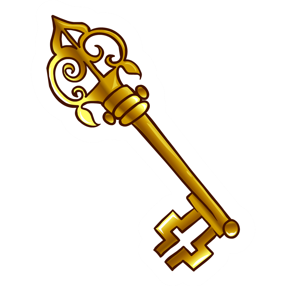 golden key PNG image, free