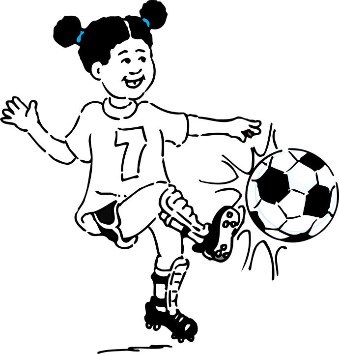 Kız futbol tekme spor top genç kadın mutlu oyun, Kick PNG Black And White - Free PNG