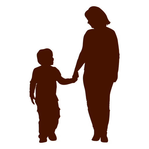 Mom Holding Kid Family Silhouette Transparent Png - Kid And Mom, Transparent background PNG HD thumbnail