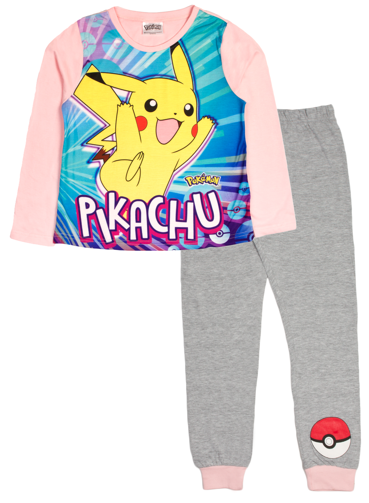 Girls Pokemon Go Pyjamas Full Length Pikachu Pjs 2 Piece Pyjama Set Kids Size - Kids Pyjamas, Transparent background PNG HD thumbnail