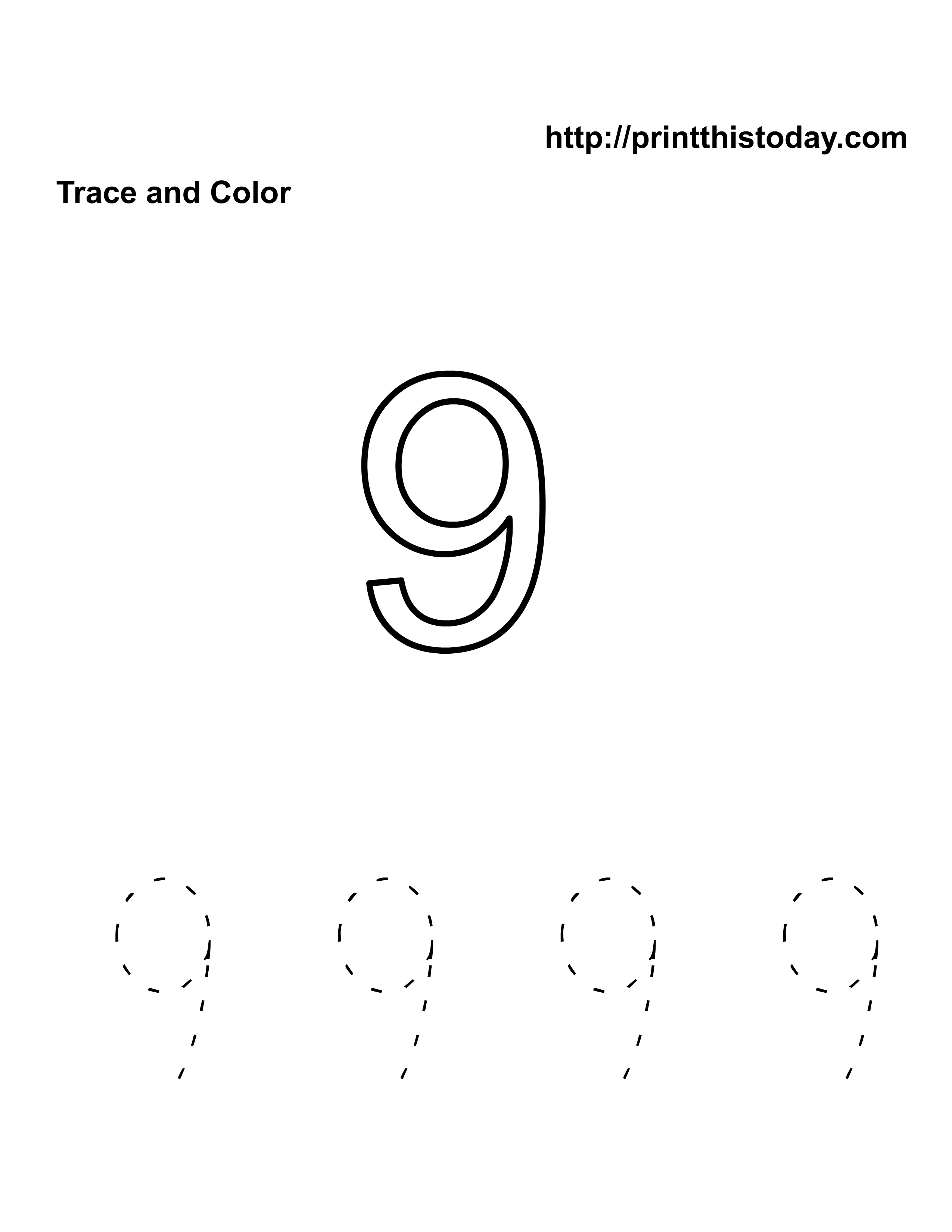 Kindergarten Math PNG Black And White -  Number 9 Kinderga