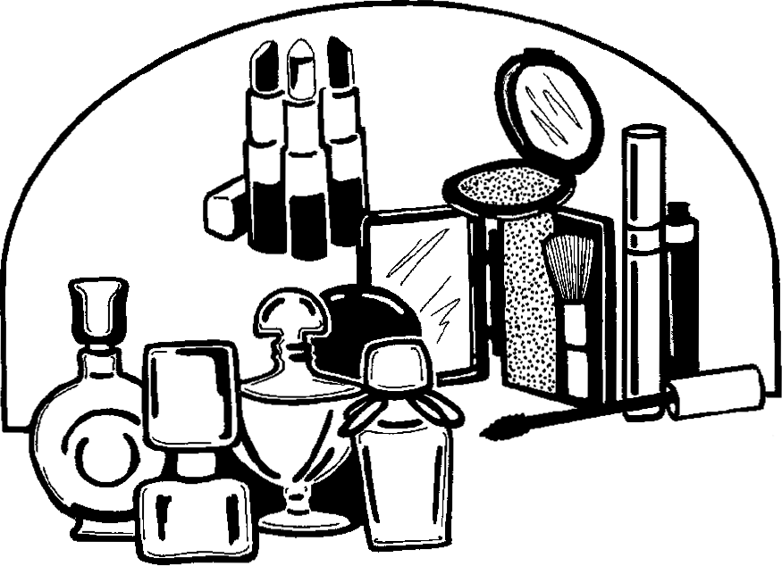 Clip Art Black And White Make Up Clipart - Kit Black And White, Transparent background PNG HD thumbnail
